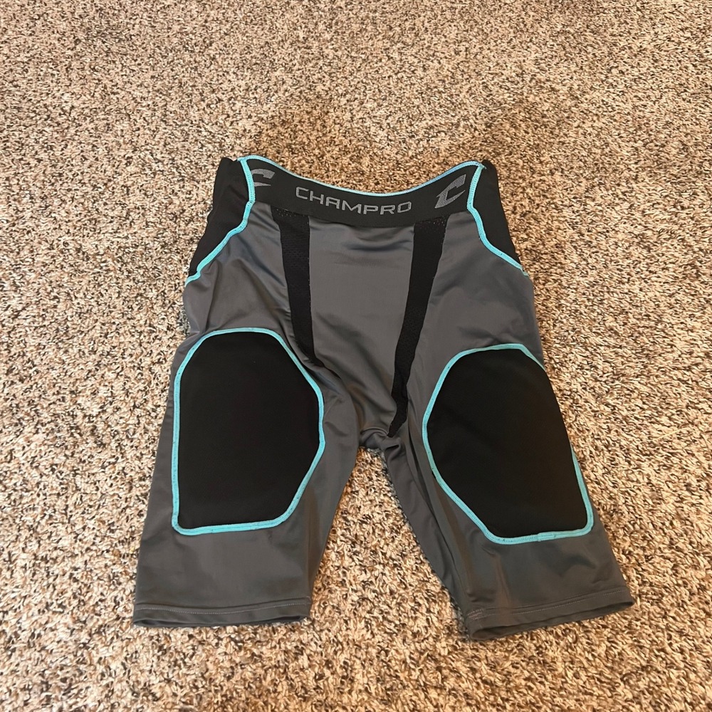 Champro Adult Small Integrated Football Padded Compression‎ Shorts Gray